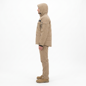 Parka utilitaire d'hiver pour hommes, veste de sécurité extérieure à capuche, uniforme de garde, multi-poches, en polycoton robuste, personnalisable OEM - Product Image 3