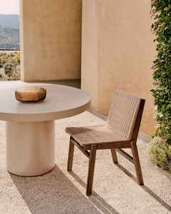 Sillas de comedor de madera natural y tejido de estilo bohemio con asientos duraderos para comedores y oficinas - Product Image 2