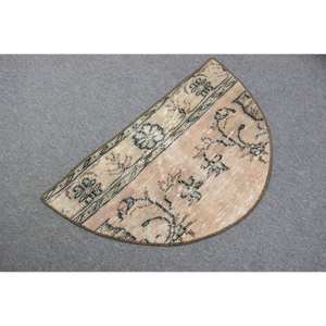 Tapis en laine turque vintage Beige et vert Patchwork Design 2.5ft X 1.5ft Rectangle Latex Back-pour chambre ou couloir - Product Image 4