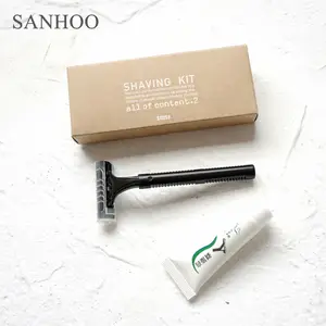 SANHOO Disposable Hotel Supplies Hotel Amenities Kraft Paper Personal Care Customized Complete Set Hotel Airline Amenity Kit