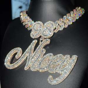 Pendentif de luxe en argent 925 Design Hip Hop personnalisé avec diamant Moissanite et caution de sac d'argent glacé pour bijoux de fête - Product Image 2