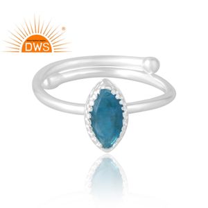 Vente chaude 925 Sterling Silver Natural Neon Apatite Gemstone Ring Bijoux Personnalisés Pour Les Femmes Cadeau Pour Elle - Product Image 3