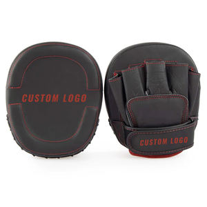 Pads de boxe en cuir PU, couleur rouge et noir, durables, légers, pour l'entraînement en salle, prix compétitif, personnalisables, pad de Muay Thai - Product Image 1