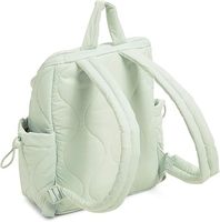 Sac à dos matelassé en nylon pour femme, design puffer, léger, vert sauge, imperméable, sac de voyage tendance pour filles