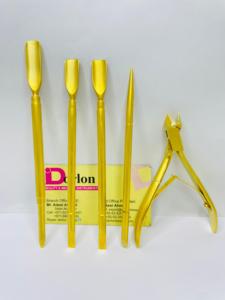 Professional Gold Plated Cuticle Nipper Stainless Steel Custom Logo Double Ended <b>Nail</b> Cuticle Pusher <b>Remover</b> With <b>Nail</b> Scissor - Product Image 4