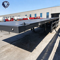 Semi-remorque plateau 12m 40 pieds 4 essieux 40 tonnes pour transport de conteneurs 1x40 pieds et 2x20 pieds à vendre
