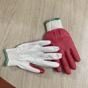 ถุงมือยางเคลือบหลายสีแบบเวียดนาม ป้องกันการบาด ป้องกันการลื่น ใช้ซ้ำได้ ถุงมือถักเคลือบยางลาเท็กซ์ผสมฝ้าย 10 คู่ สำหรับทำสวน ป้องกันมือ - Product Image 1