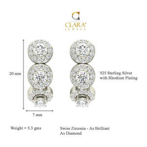 Boucles d'oreilles en argent sterling 925 de qualité supérieure pour femmes et filles, or 14 carats et diamant avec saphir taille princesse, design goutte d'eau - Product Image 4