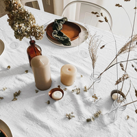 Nappe de table moderne en coton blanc pour fête, pique-nique, restaurant, cuisine et décoration alimentaire - Réutilisable, durable, lavable