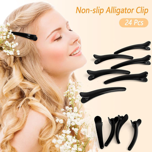 6ชิ้นคลิปหนีบผมสำหรับร้านเสริมสวยคลิปหนีบผมจระเข้เหล็กหนาสำหรับจัดแต่งทรงผม - Product Image 4
