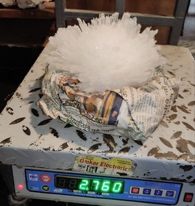 Aguja blanca como Scolecite Crystal Ball flores Espécimen Cluster Estalactita Piedra preciosa semipreciosa DE LA India - Product Image 1