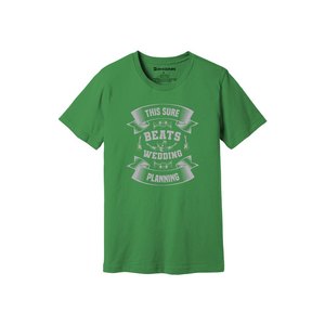 Camiseta de tela de algodón 100% con estampado de temas de fiesta 160-180 a GSM pesado 12 colores disponibles Personalice su propio diseño y colocación - Product Image 6