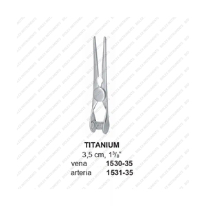 Pinzas de abrazadera de Bulldog atraumático alemán, instrumentos quirúrgicos, fuente de alimentación Manual de satén liso de acero inoxidable - Product Image 3