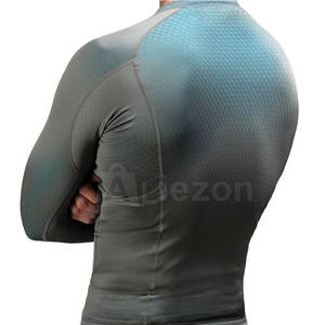 Peso ligero Slim Fit Hombres Camisas de compresión Entrenamiento Color sólido Camisas de compresión de alta calidad - Product Image 5