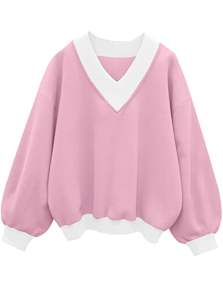 Mode surdimensionné col en V sweat unisexe pull ample ourlet côtelé et poignets Streetwear décontracté à capuche Alternative - Product Image 6