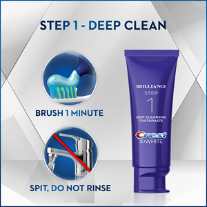 <strong>Crest</strong> 3DWhite Brilliance + Whitening Two-Step <strong>Toothpaste</strong>, Mint, 4.0 oz and 2.3 oz