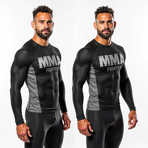 Custom Rash Guard MMA Compresión Equipo de ajuste de manga completa y corta para ropa deportiva de combate kimono de jiu jitsu - Product Image 3