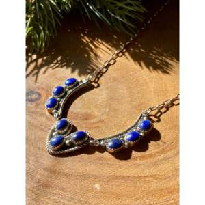 J H Etsitty Fine Jewelry Sets Lapis & Sterling Silver Necklace - Product Image 5