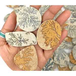 Lote de dendritas naturales de psilomelancia, cabujón, lote de cristal pulido, lote a granel, ágata de dendrita de psilomelancia, joyería real, precios bajos - Product Image 2