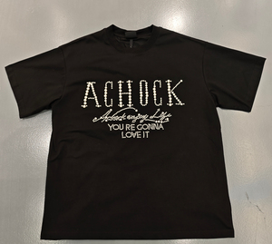 Fabricant de vêtements personnalisés pour hommes : Patch lettres en perles et strass thermocollant, streetwear décontracté à séchage rapide pour hommes - Product Image 1