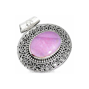 925 argent Sterling naturel rose Kunzite pendentif fait main bijoux fins pierre ovale en gros OEM & ODM lunette réglage pierre de naissance - Product Image 1