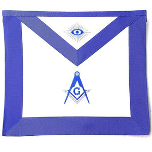 Tablier maçonnique pour maîtres maçons et collier en chaîne maçonnique argentée, régalia maçonnique, tablier de loge bleue - Product Image 3