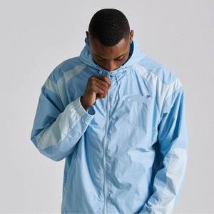 Ensemble de survêtement de sport pour homme avec logo personnalisé, veste zippée et pantalon de jogging respirant en polyester et nylon, coupe-vent pour l'automne - Product Image 6