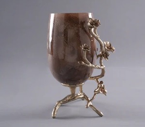 Decorative Golden Aluminium <b>Candle</b> Stand With Hurricane Glass Ideal For Table Centerpiece Accent And Home Decoration - Product Image 3