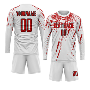 Uniformes de Fútbol Personalizados 100% Poliéster para Club, Nuevo Modelo, Conjuntos de Uniformes de Fútbol Más Vendidos en Color Blanco y Rojo - Product Image 5