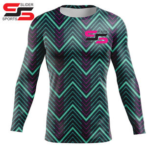 เสื้อกันผื่นสำหรับผู้ชายเนื้อผ้าแห้งเร็วดีไซน์แบบปรับแต่งได้สำหรับฟิตเนสตัวยาว - Product Image 3