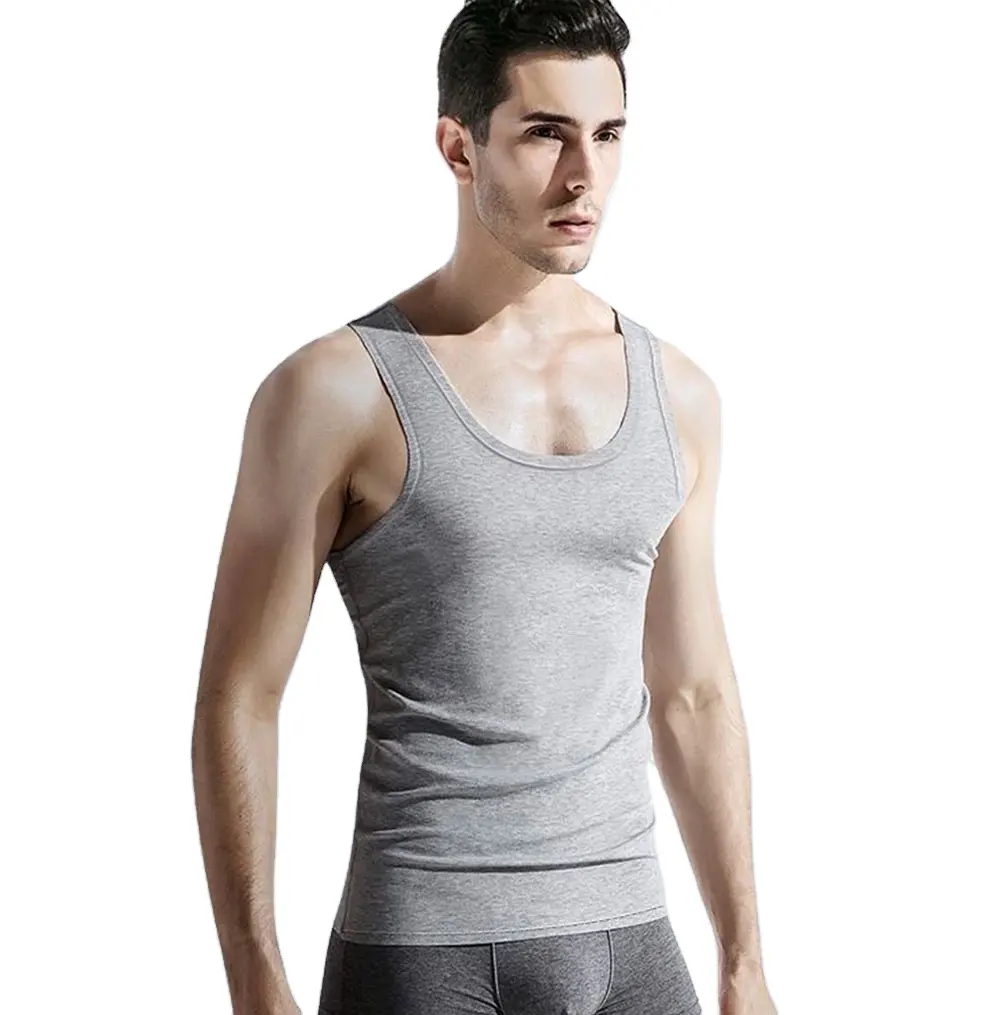 Yaz yeni üstleri erkek giyim tankı üstleri siyah beyaz gri atlet kolsuz spor erkek yelek rahat vücut geliştirme yelek