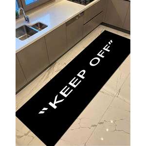 Alfombra Impresa - Alfombra Negra Antideslizante para Decoración Moderna del Hogar, Alfombra Delgada No Tejida - Product Image 4