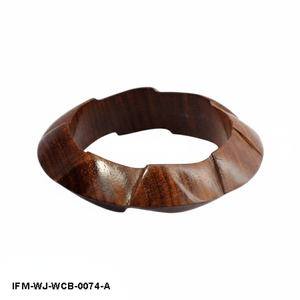 Bracelet géométrique en bois naturel fait main, courbé et sculpté à la main, pour femme, cadeau pour elle - Product Image 2