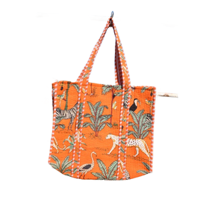 Sac fourre-tout en coton matelassé indien pour femmes sac à bandoulière imprimé élégant pour voyage sacs fourre-tout à la mode - Product Image 1
