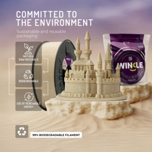 Filamento per Stampante 3D WINKLE Sand PLA HD Testurizzato 1.75mm 1kg, Qualità Europea ES Biodegradabile, Facile da Stampare, Alta Precisione 190-230 - Product Image 6