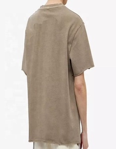 Vêtements décontractés T-shirt à col rond côtelé High Street pour homme T-shirt vintage délavé 100% coton de grande taille à motif vierge - Product Image 2