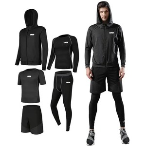 <b>Mens</b> Fitness Wear <b>Men's</b> Jogging Thermo <b>Underwear</b> Training Tight Compression Sportswear Wholesale Custom Gym Training Sets - Product Image 5