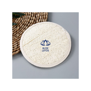 Material de lufa sostenible Guante de esponja de baño Respetuoso con el medio ambiente Seguro Ducha biodegradable Loofah Raw Blue Lotus - Product Image 4
