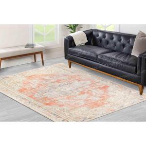 Tapis imprimé à motif tribal, style turc, motif médaillon, décoration de salon, tapis en chenille - Product Image 2