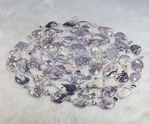 Collier en porcelaine naturelle jaspe multi-formes serti de lunette en argent sterling 925 plaqué acier sans pendentif en acier collier fait main à la mode - Product Image 6