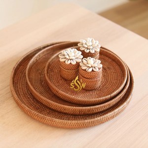 Assiette de chargeur de service de nourriture Design fantaisie Jute assiette de chargeur en rotin pour Table à manger vaisselle servant de la nourriture sous l'approvisionnement plaqué - Product Image 4