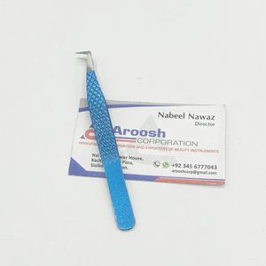 Gros volume russe 90 degrés bleu couleur diamant poignée extension de cils pince à épiler solide en acier inoxydable durable pointu - Product Image 5