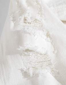 Chaqueta vaquera desgastada para hombre, chaqueta informal de camionero con botones y agujeros rasgados, abrigo vaquero, chaqueta vaquera con diseño de agujeros rasgados - Product Image 6