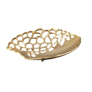 Premium Modern Flower Design Handle Aluminum Metal Fancy Serving Tray Top Selling Handmade Platter Classic Stylish Tray - Product Image 2