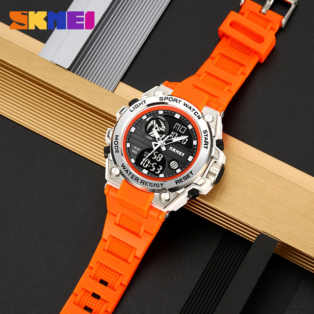 Multifunctional Business Simple Antique Sports Men's Watch Dual-Core Movement Stainless Steel Resin Dial 5ATM Waterproof LED