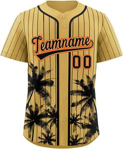 Sublimación personalizada aparejos de sarga ropa deportiva transpirable Softball Jersey béisbol botón equipo uniforme número Logo bordado rápido - Product Image 1