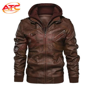 Jaket kulit dengan tudung kualitas terbaik jaket kulit Fashion pria kustom jaket kulit buatan <span class=keywords><strong>Pakistan</strong></span> - Product Image 5