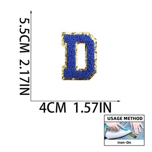 Etiqueta tejida personalizada de TPU de alta frecuencia de fábrica, etiqueta trasera de hierro, parches bordados, etiquetas, parches de alfabeto con borde cortado con láser - Product Image 6