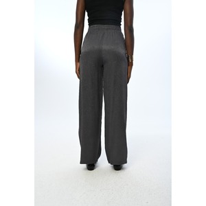 Pantaloni Larghi da Donna con Motivo Antracite, Vita Elastica, Modello Lungo - Product Image 4