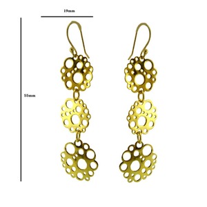 ชุดต่างหูแบบฟองสำหรับสุภาพสตรีทำมือชุบทองเงินสเตอร์ลิง925สวมใส่ได้ทุกวัน - Product Image 2